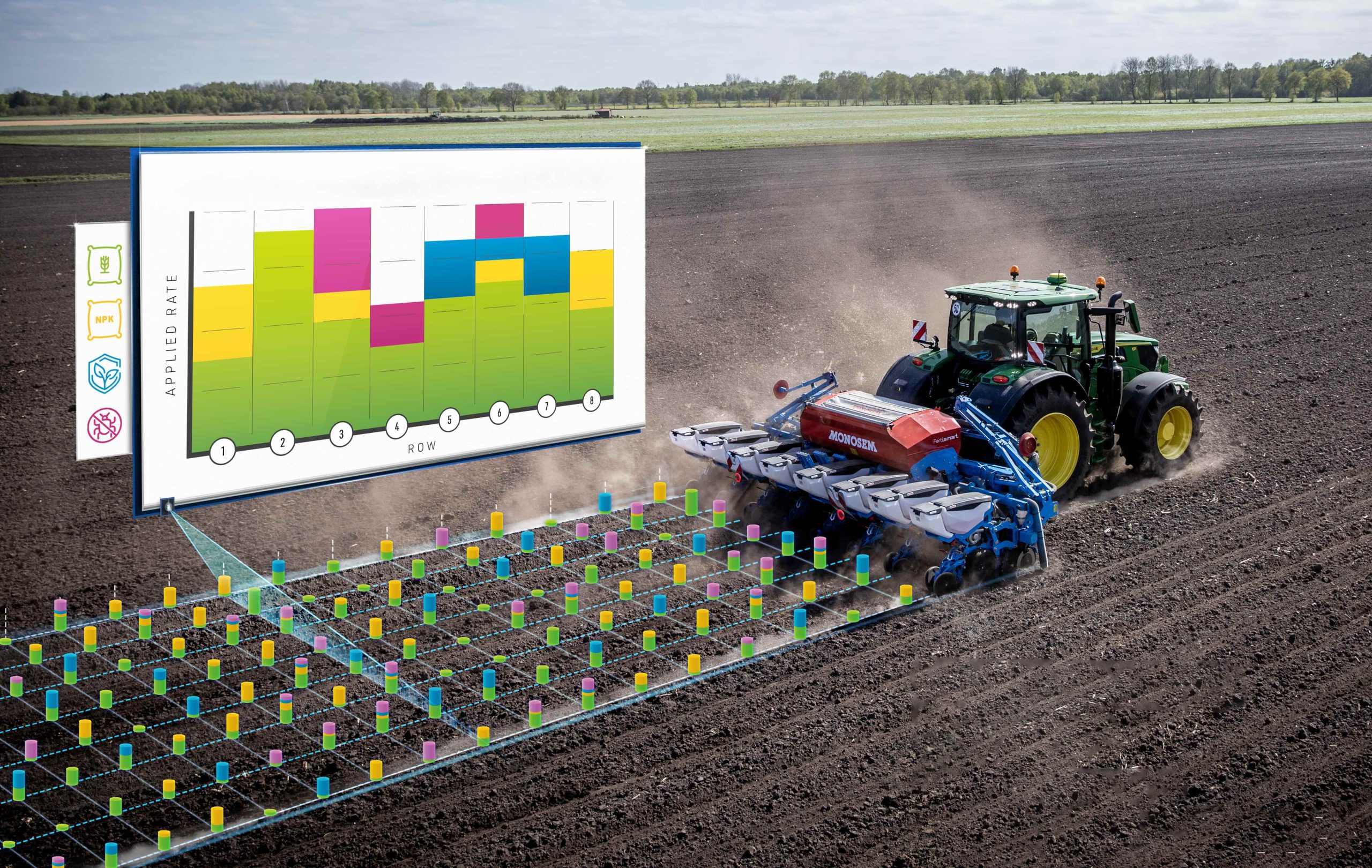 Monosem QuadRate Pro : ce qu’il faut de semences, fertis et phytos là où il faut